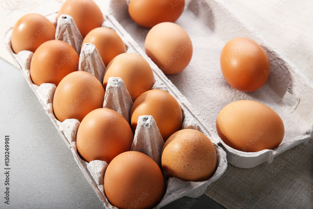 Eggs package, closeup
