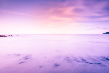 tranquil pink, rose and blue ocean