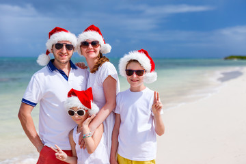 Poster - Family at beach on Christmas