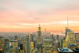 Fototapeta Na ścianę - Night view of New York Manhattan during sunset