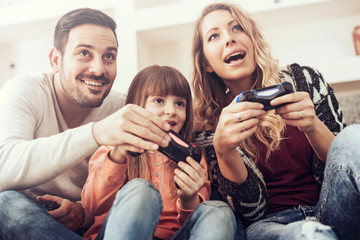 Wall Mural - Family having fun at home