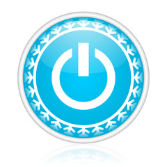 Fototapete - Christmas design blue round power vector icon.