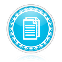 Poster - christmas design blue round document vector icon.