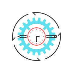 Color box icon, project development concept illustration, icon
