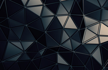 Poster - abstract 3d rendering of triangulated surface. contemporary background. futuristic polygonal shape. 