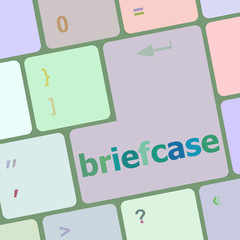 Poster - Briefcase text button on keyboard with soft focus