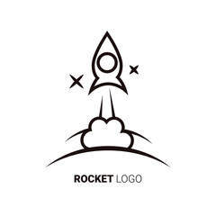 Leinwandbilder - Simple line logo. Vector rocket design template
