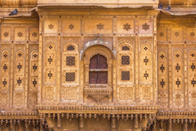 Nathmalji Ki Haveli At Jaisalmer, India. Architectural Detail