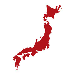 Sticker - Japan country map icon vector illustration graphic design