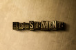 ADJUSTMENT - close-up of grungy vintage typeset word on metal backdrop. Royalty free stock illustration.  Can be used for online banner ads and direct mail.