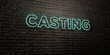 CASTING -Realistic Neon Sign on Brick Wall background - 3D rendered royalty free stock image. Can be used for online banner ads and direct mailers..