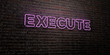 © Chris Titze Imaging - EXECUTE -Realistic Neon Sign on Brick Wall background - 3D rendered royalty free stock image. Can be used for online banner ads and direct mailers..
