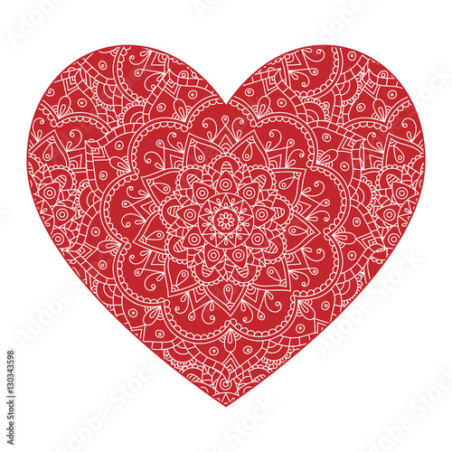 Download Vector drawing of a heart with a mandala pattern. - Buy ...