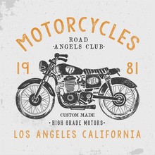 Vintage Motorcycle Illustration, Chopper