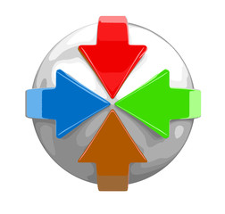 Poster - Arrows around sphere. Image with clipping path