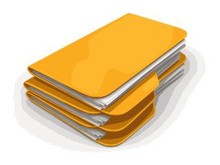 Poster - Folders and files. Image with clipping path