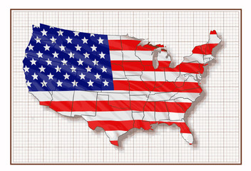 Poster - Map of USA. Image with clipping path.