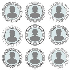 Poster - Set Round patterned photo frames