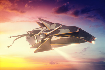 Aufkleber - UFO on sky background