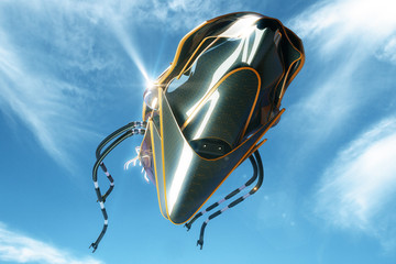 Aufkleber - UFO on sky background