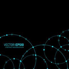 Aufkleber - Vector technology concept. Connected Lines and dots.
