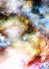 Poster - Cosmic space and stars, cosmic abstract background and glass effect.