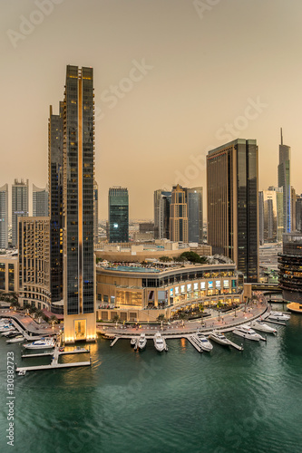Plakat Dubajska marina w Zjednoczonych Emiratach Arabskich