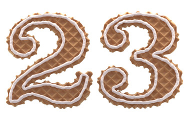 Font. Waffles with cream.
