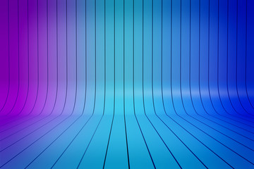 Wall Mural - Abstract 3D blue gradient stripes horizontal background.