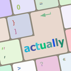 Poster - Actually button on keyboard with soft focus