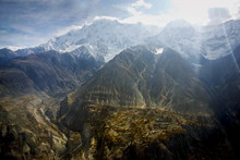 Snow-covered Peaks And Valleys Of Karokoram Mountains, Skardu Valley, North Pakistan