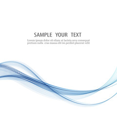 Wall Mural - Blue modern abstract lines swoosh certificate speed smooth wave border background