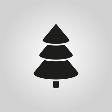 Christmas tree icon. New year and xmas, christmas, winter symbol. Flat design. Stock - Vector illustration