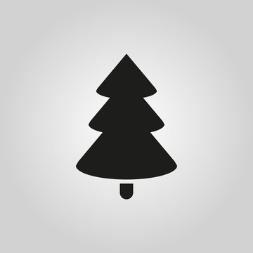 Christmas tree icon. New year and xmas, christmas, winter symbol. Flat design. Stock - Vector illustration