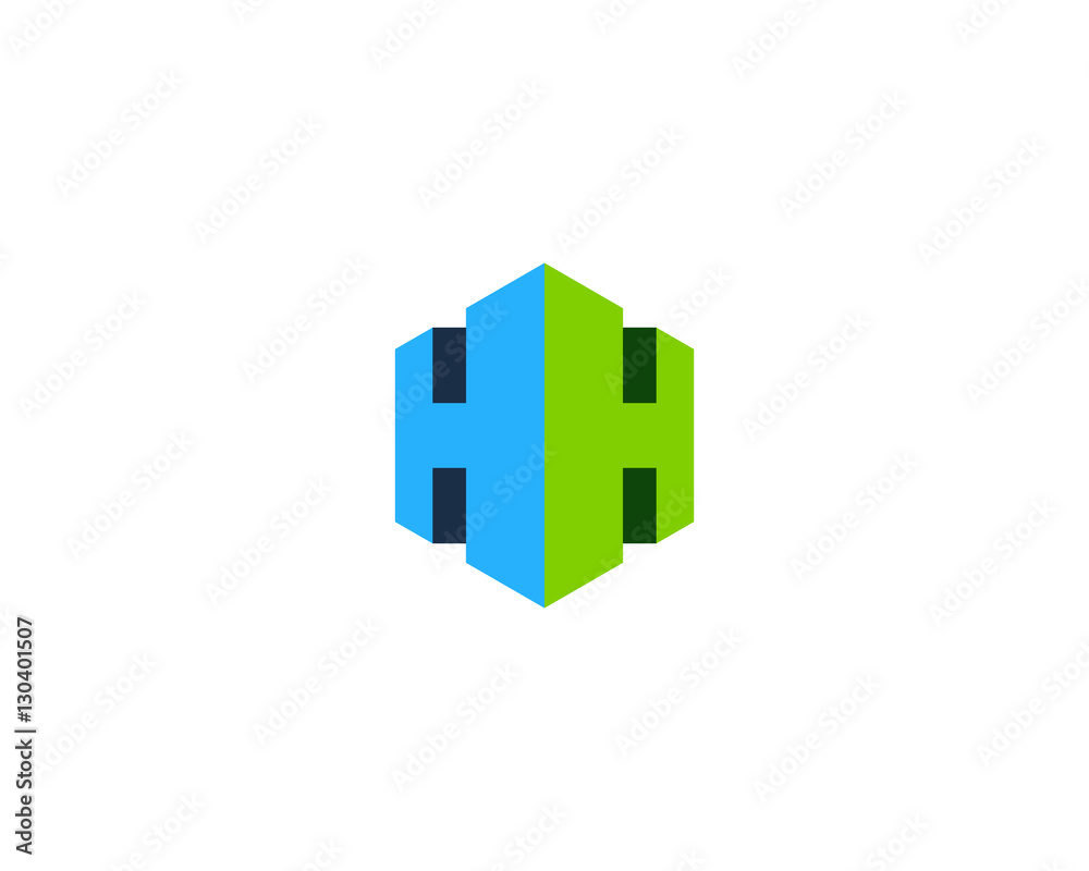 Letter H 3D Cube Logo Design Element Stock Vector | Adobe Stock