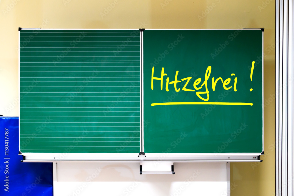 Photo Art Print Hitzefrei Auf Gruner Schultafel Als Hintergrund