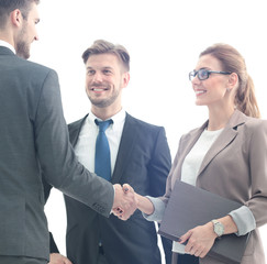 Sticker - Business people shaking hands during a meeting