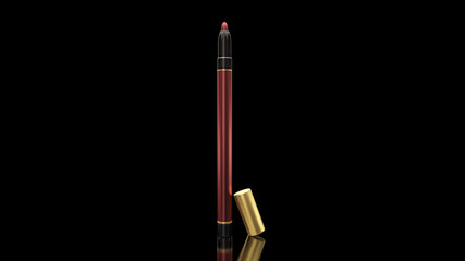 Pencil for lips on a black background. Bottle, style, makeup, li