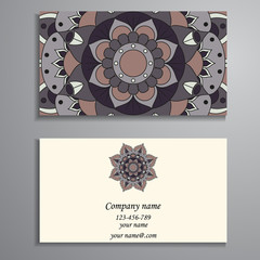 Business Card. Vintage decorative elements. Ornamental floral bu