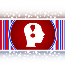 Poster - Human head with exclamation mark icon, web button