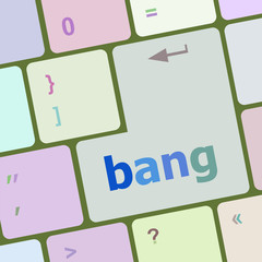 Poster - bank word on keyboard key, notebook computer button