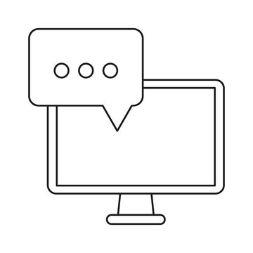 computer communication message bubble speak outline vector illustration eps 10