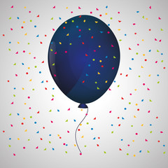 Poster - blue balloon confetti  white background vector illustration eps 10