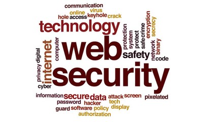 Sticker - Web security animated word cloud.