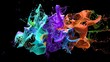 © unlimit3d - liquid explosion on black 3d illustration