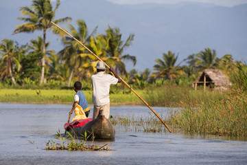 Life in madagascar countryside on river