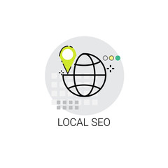 Poster - Local Seo Keywording Search Icon Vector Illustration