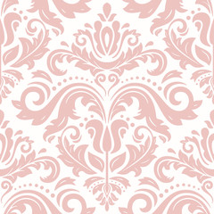 Seamless classic vector pink pattern. Traditional orient ornament. Classic vintage background