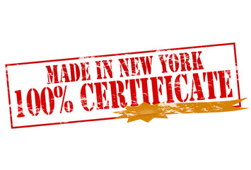 Canvas Print - Made in New York one hundred percent certificate