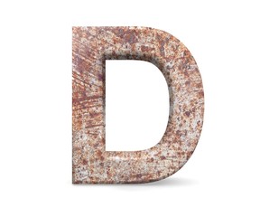 Wall Mural - 3D decorative Letter from an old rusty metal Alphabet, capital letter D